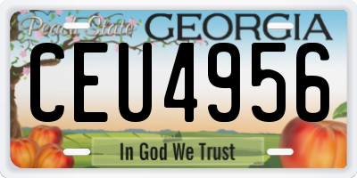 GA license plate CEU4956