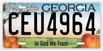 GA license plate CEU4964