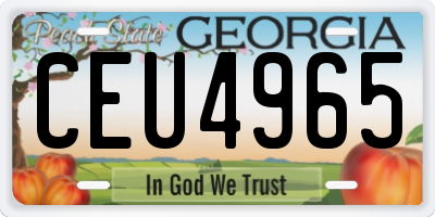 GA license plate CEU4965