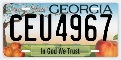 GA license plate CEU4967