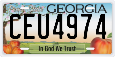GA license plate CEU4974