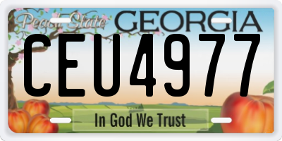 GA license plate CEU4977
