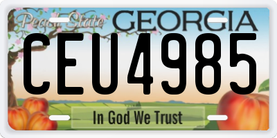 GA license plate CEU4985