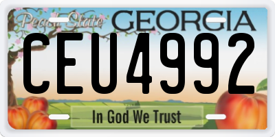GA license plate CEU4992