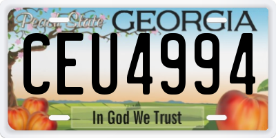 GA license plate CEU4994