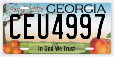 GA license plate CEU4997