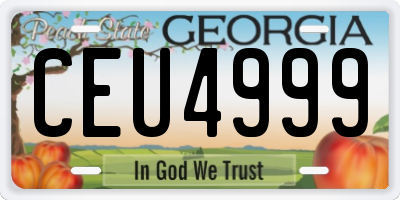 GA license plate CEU4999