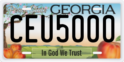 GA license plate CEU5000