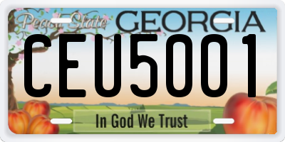 GA license plate CEU5001