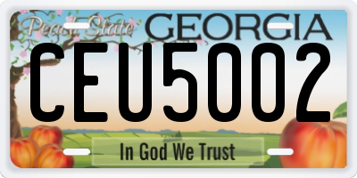 GA license plate CEU5002