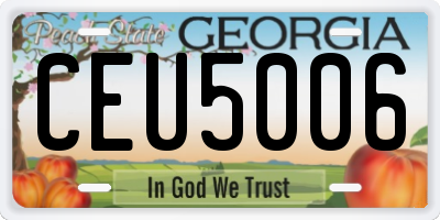 GA license plate CEU5006