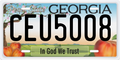 GA license plate CEU5008