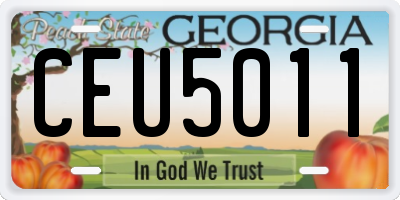 GA license plate CEU5011