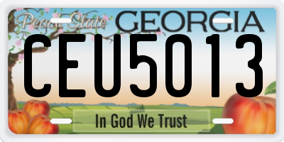 GA license plate CEU5013
