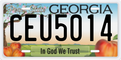 GA license plate CEU5014
