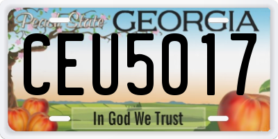 GA license plate CEU5017
