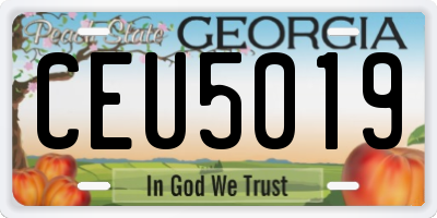 GA license plate CEU5019