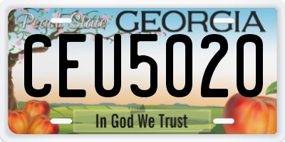 GA license plate CEU5020