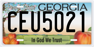 GA license plate CEU5021