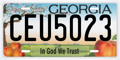 GA license plate CEU5023
