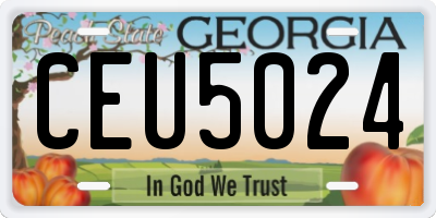 GA license plate CEU5024