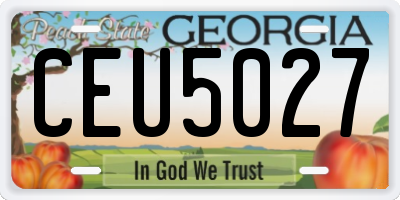 GA license plate CEU5027