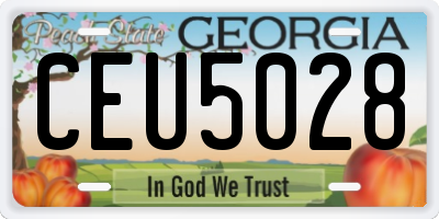 GA license plate CEU5028