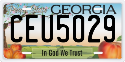 GA license plate CEU5029