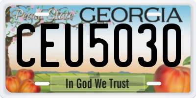 GA license plate CEU5030