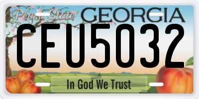 GA license plate CEU5032
