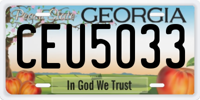 GA license plate CEU5033