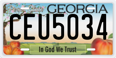 GA license plate CEU5034
