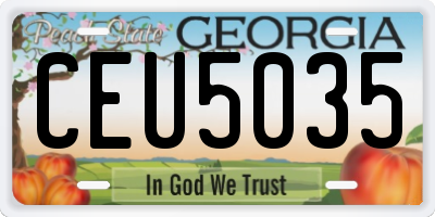 GA license plate CEU5035