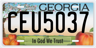 GA license plate CEU5037