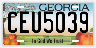 GA license plate CEU5039