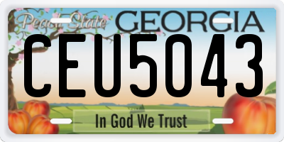 GA license plate CEU5043