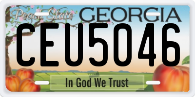 GA license plate CEU5046