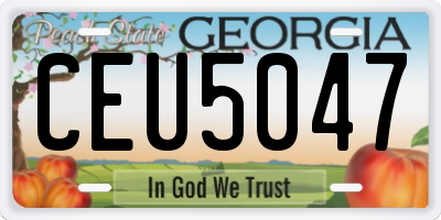 GA license plate CEU5047