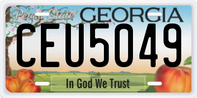 GA license plate CEU5049