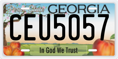 GA license plate CEU5057
