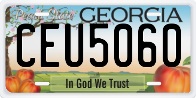 GA license plate CEU5060