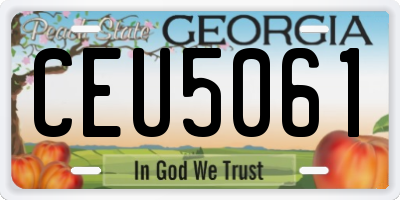 GA license plate CEU5061