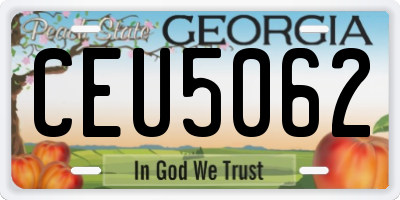 GA license plate CEU5062
