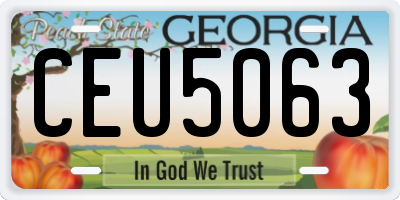GA license plate CEU5063