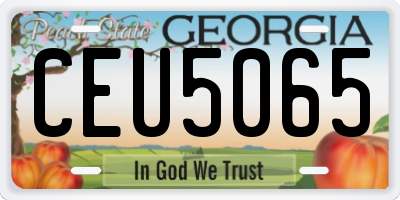 GA license plate CEU5065