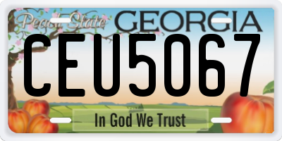 GA license plate CEU5067