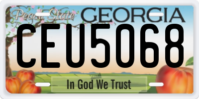 GA license plate CEU5068