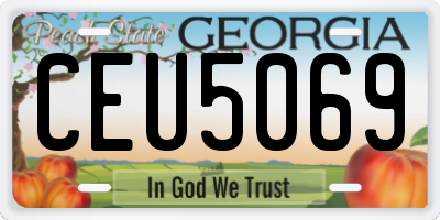 GA license plate CEU5069