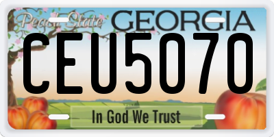 GA license plate CEU5070