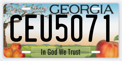 GA license plate CEU5071